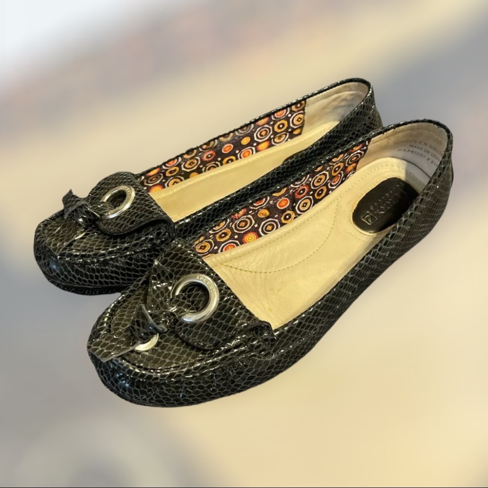 Sperry Top Sider Waypoint Midnight Blue Snakeskin Loafers Size 6